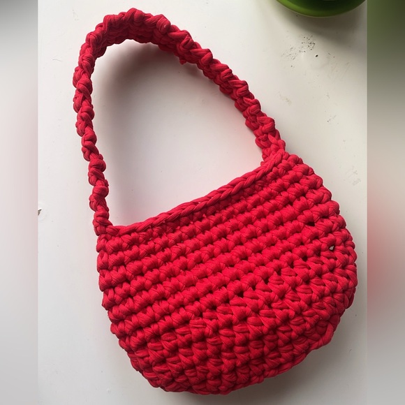 Red Crochet Shoulder Bag - Picture 2 of 3